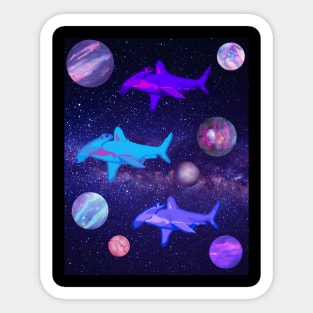 Hammerhead Sharks in Space Sticker
